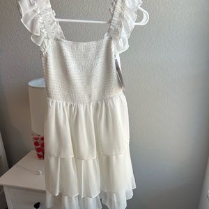 White ruffle dress